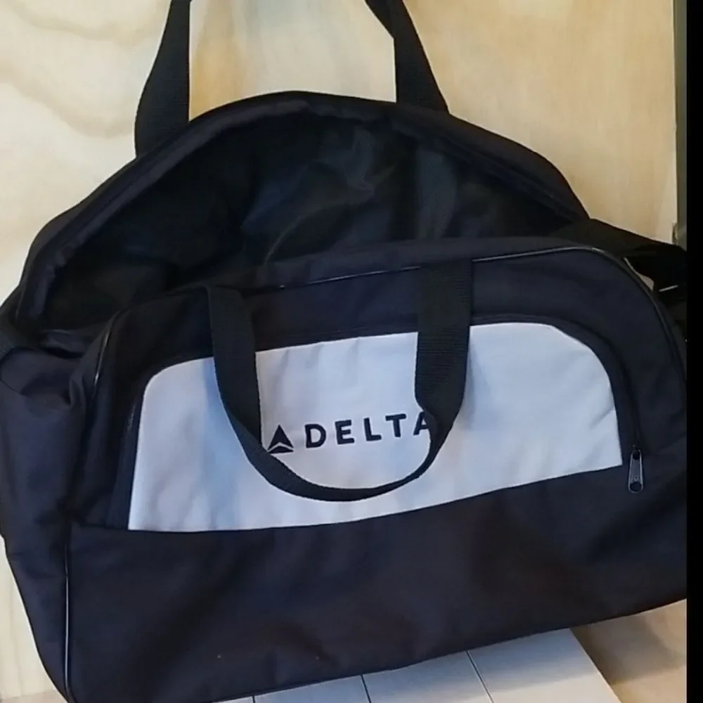 Delta Black and Gray Men's  Large Duffel Bag with Shoulder Strap